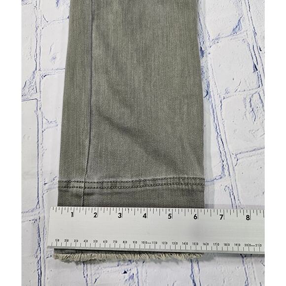 J. Jill Authentic Fit Cropped Jeans Gray Straight Leg Raw Hem WOMENS 4T - Picture 3 of 12
